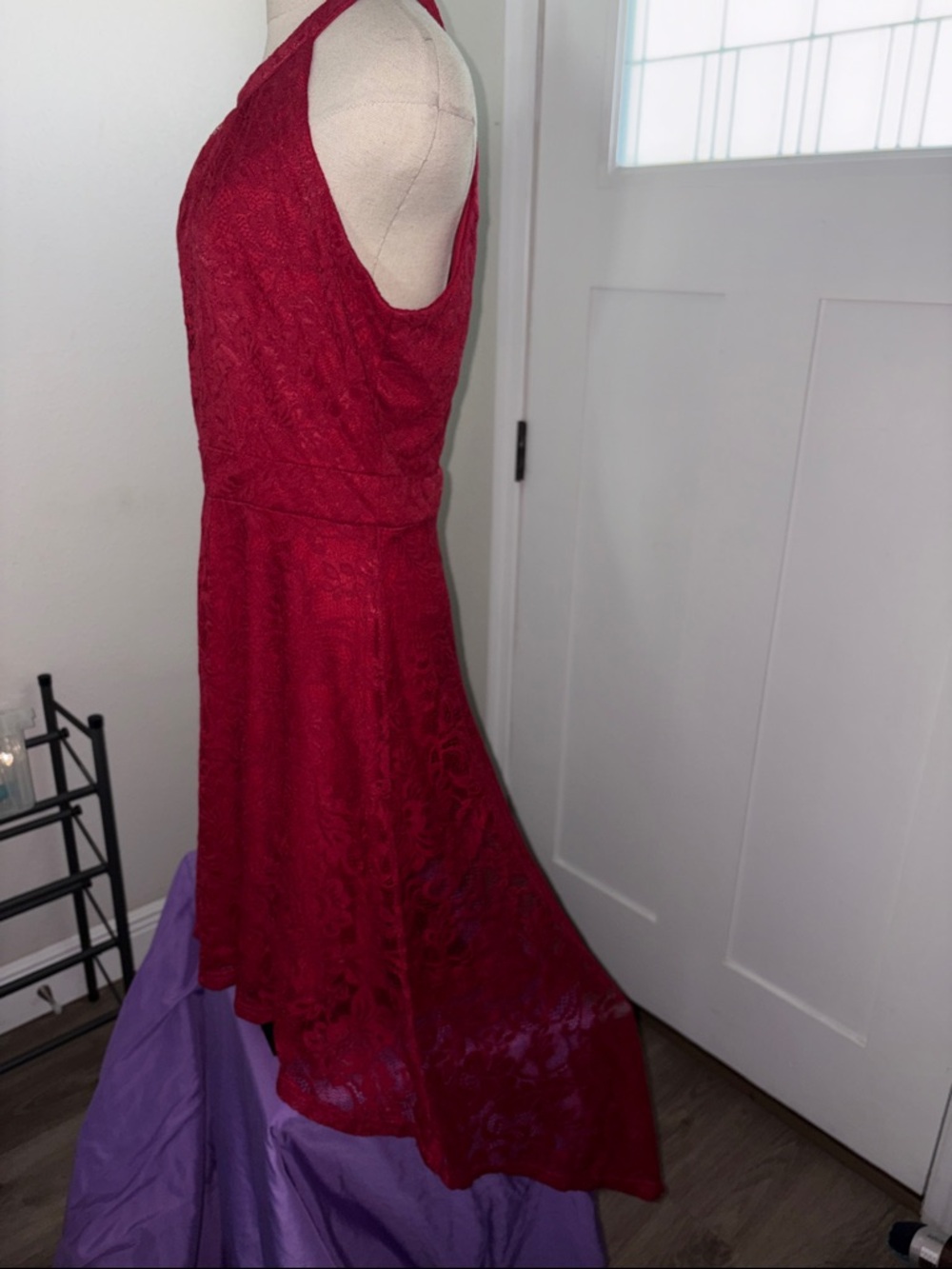 Red Lace Evening Dress